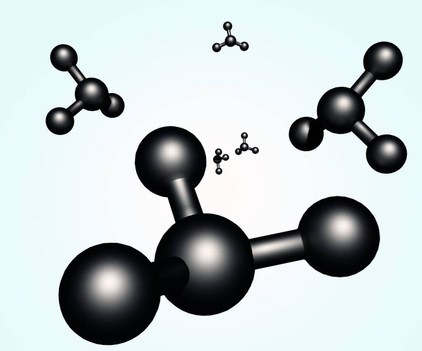 İzole edilmiş arsenit molekülleri 3 boyutlu olarak dağılmış. - Fotoğraf, Görsel