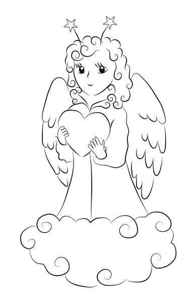 Angel. coloring book. - Vektor, Bild
