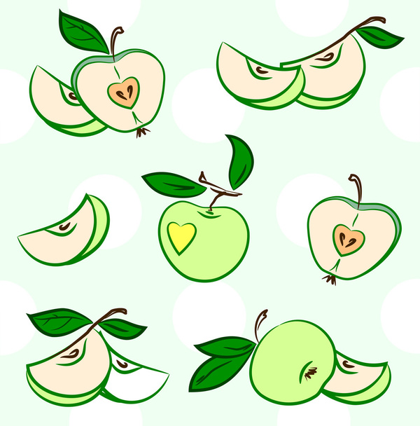 リンゴのセット - ベクター画像