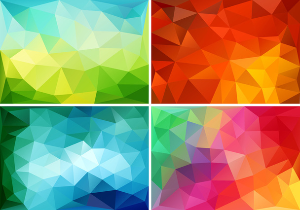 abstract low poly backgrounds, vector set - Vector, Image