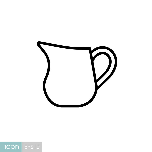 Creamer jug vector icon. Dairy product sign. Graph symbol for cooking web site and apps design, logo, app, UI - Vector, Image