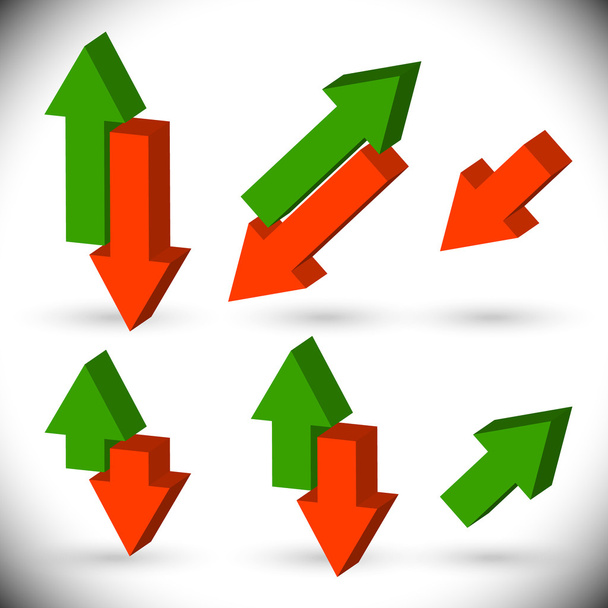 Upward, downward arrows set - Vector, Image
