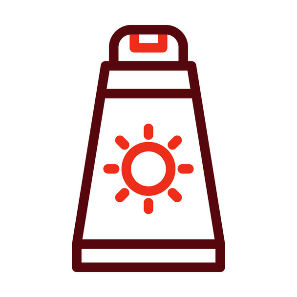 Icona a due colori del glifo della protezione solare per uso personale e commerciale - Vettoriali, immagini
