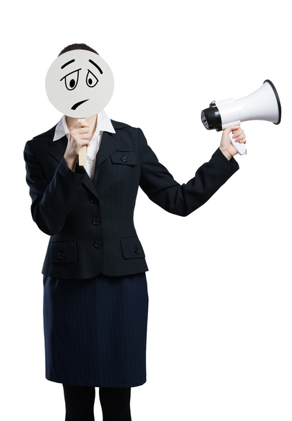 Unrecognizable Businesswoman with megaphone - Фото, зображення