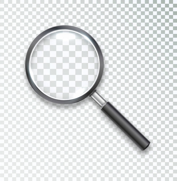 Search icon vector. Magnifying glass with Transparent Background. Magnifier, big tool instrument. Magnifier loupe search. Vector illustration - Vector, Image