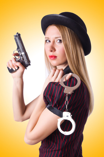 Young Woman gangster - Фото, изображение