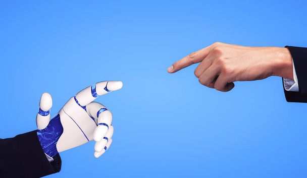 Visualización en 3D de la inteligencia artificial Investigación de IA del desarrollo de robots y cyborg para el futuro de las personas que viven. Diseño de tecnología digital de minería de datos y aprendizaje automático para cerebro de computadora
. - Foto, imagen