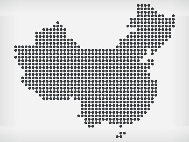 Λαϊκή Δημοκρατία της Κίνας Pixel Dots Χάρτης - Διάνυσμα, εικόνα