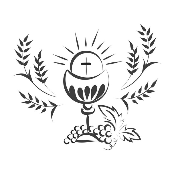 Projekt Chrześcijańskiego symbolu do druku lub wykorzystania jako plakat, karta, ulotka, naklejka, tatuaż lub koszulka - Wektor, obraz