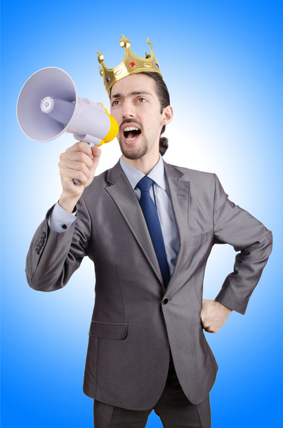 homem gritando com alto-falante
 - Foto, Imagem