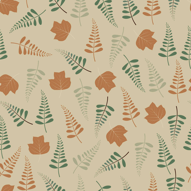 Slanke bloemige naadloze patroon tegel van esthetische abstracte tropische tulp populier bladeren. Herhaal Foliage textuur achtergrond ontwerp - Vector, afbeelding