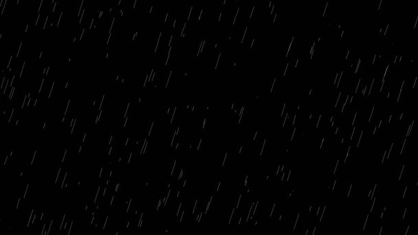 Animazione realistica cinematografica delle precipitazioni sovrapposte in alpha luma matte. Forte tempesta di pioggia. Gocce di pioggia surreali che si sovrappongono ai temporali. Gocce di pioggia su bg nero. - Foto, immagini