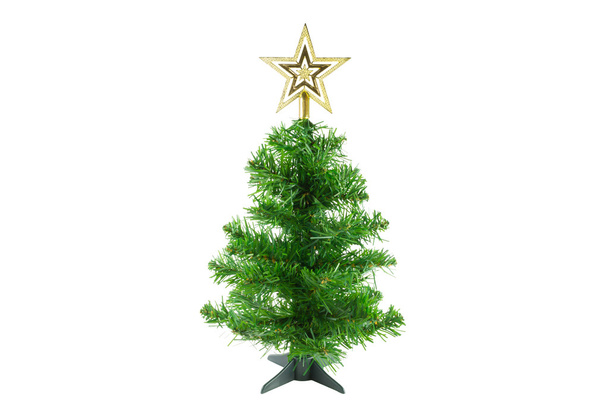 Karácsonyfa a Gold Star fehér háttér - Fotó, kép