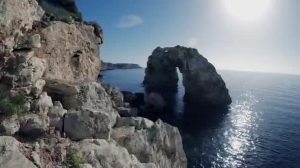 Mediterranean Coastal Seascape Sea Nature Vacation Holiday Destination. High quality 4k footage - Footage, Video