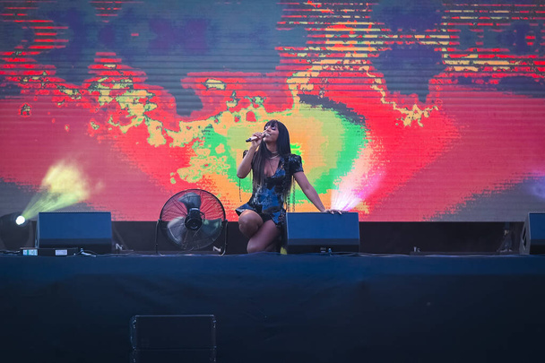 Sydney Australia - October 19th 2019: Kelly Rowland performs at The Everest Day race day at Royal Randwick Racecourse on October 19th, 2019 in Sydney, Australia. - Photo, Image