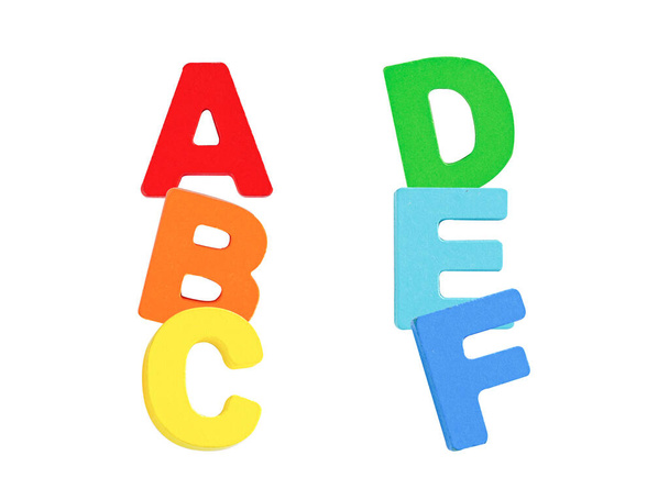English alphabet isolated on white background, learning education concept. - Photo, Image