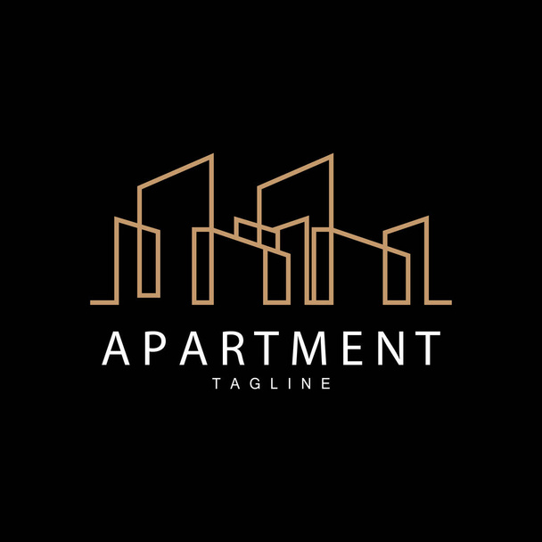 Appartement Logo, Modern Design Style Line Vector Symbool Illustratie Sjabloon - Vector, afbeelding