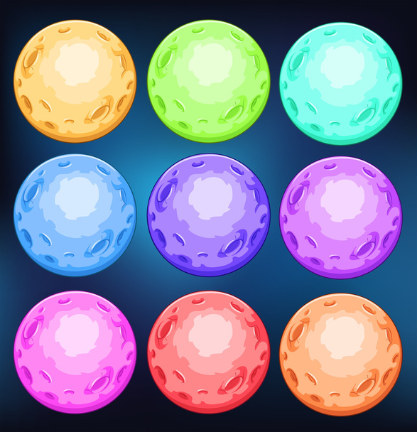 Group of colourful planets - Vektor, Bild