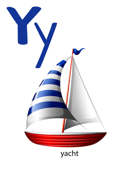 Letter Y for yacht - Vector, Image