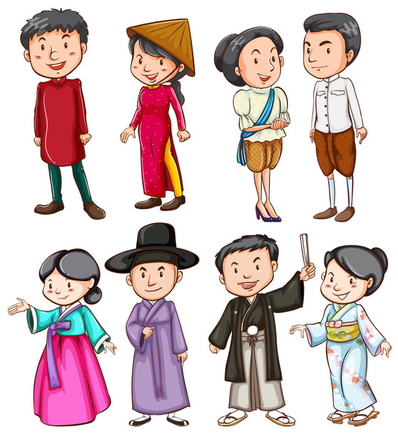 Люди, які показують азіатської культури - Вектор, зображення