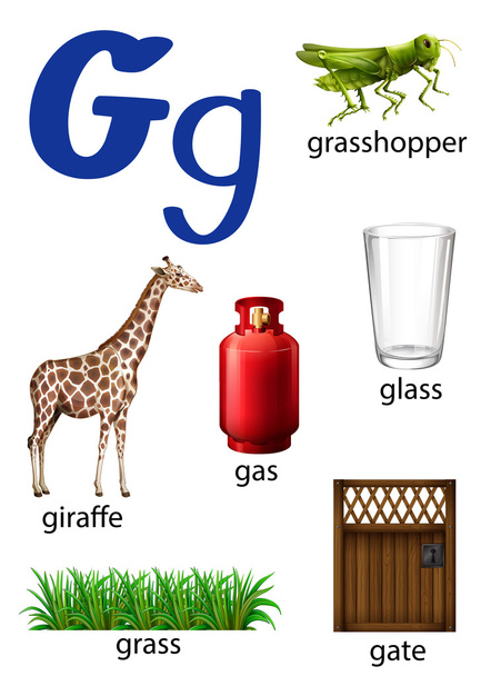 Things that start with the letter G - Vector, Image