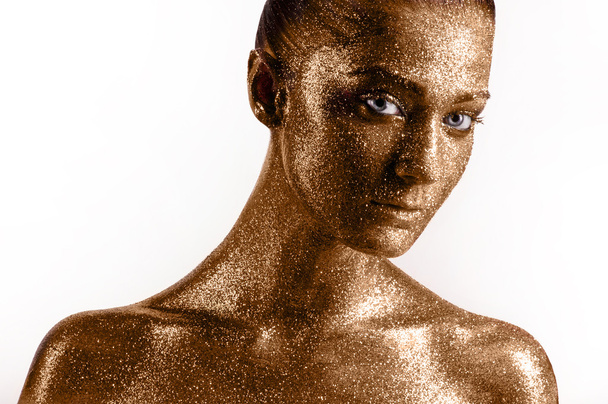 Face in gold. . - Photo, Image