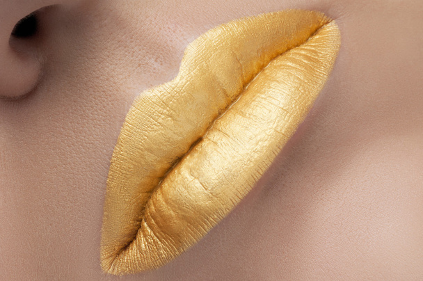 Gold lips . - Valokuva, kuva