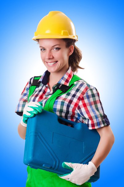 Jeune femme avec boîte à outils
 - Photo, image