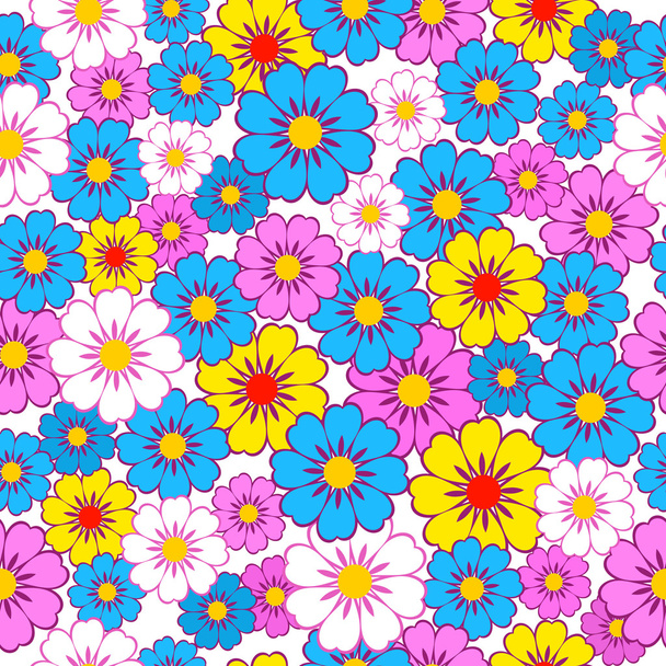 Seamless, pattern  of colorful flowes - Wektor, obraz