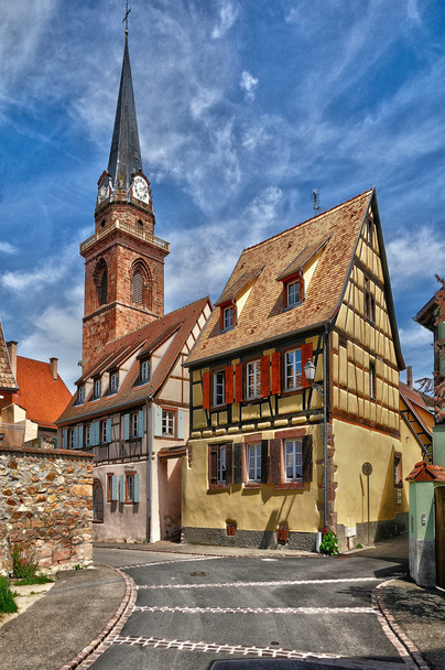 Wieś Bergheim w Alzacji - Zdjęcie, obraz
