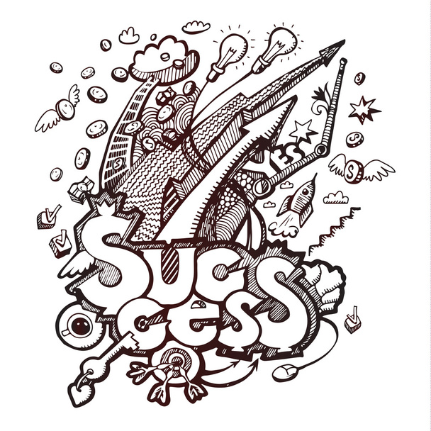 Business doodles on white - Vector, Image