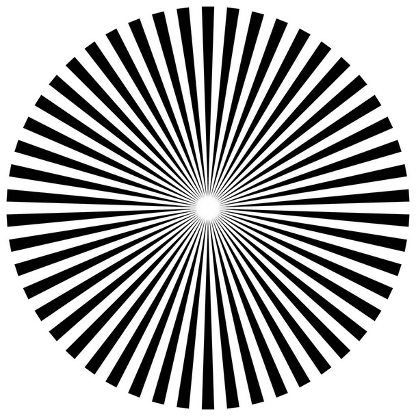 Sunburst starburst Raggi, raggi radiali cerchio elemento di design. Illustrazione vettoriale - Vettoriali, immagini
