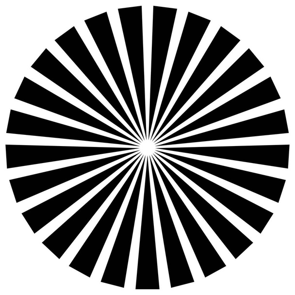 Zonnestraal sterrenstralen, radiale stralen cirkel ontwerp element. Vectorillustratie - Vector, afbeelding