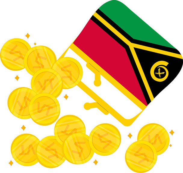 Vanuatu Lippu käsi piirretty, Vanuatu Vatu käsi piirretty - Vektori, kuva