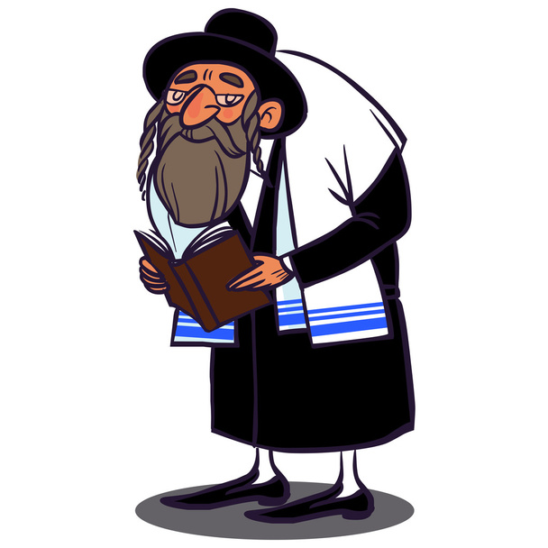 面白いベクトル漫画カラフルなユダヤ人 - ベクター画像