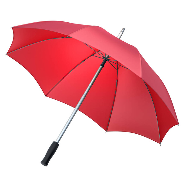 3D καθιστούν κόκκινη ομπρέλα (μονοπάτι απόξεση) - Φωτογραφία, εικόνα