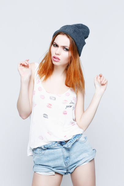 Woman in beanie hat - Photo, Image