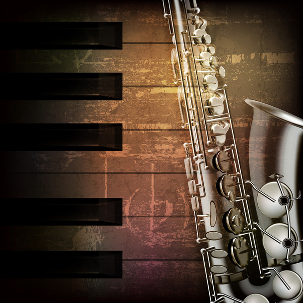 fondo abstracto de piano grunge con saxofón
 - Vector, imagen