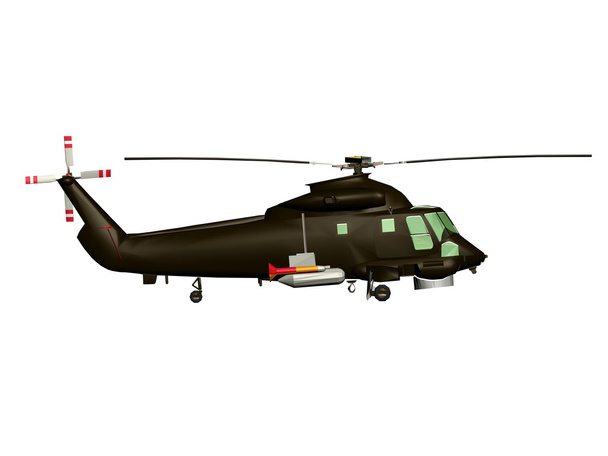 A Helicopter over a white background. - Foto, imagen
