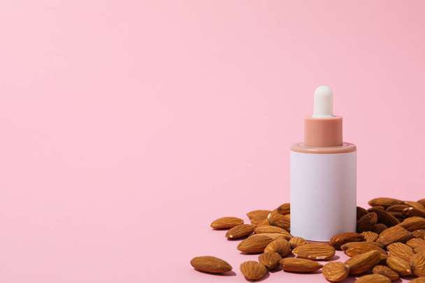 Skin care and body care concept - almonds, almond oil - Photo, Image
