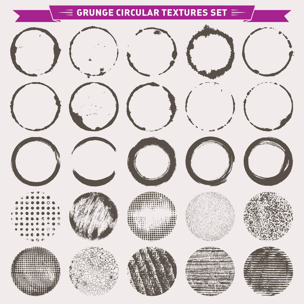 Grunge circulaire textuur achtergronden Frames 2 Vector - Vector, afbeelding