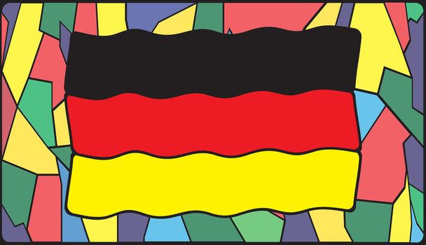 deutsche Fahne auf Glasmalerei - Vektor, Bild