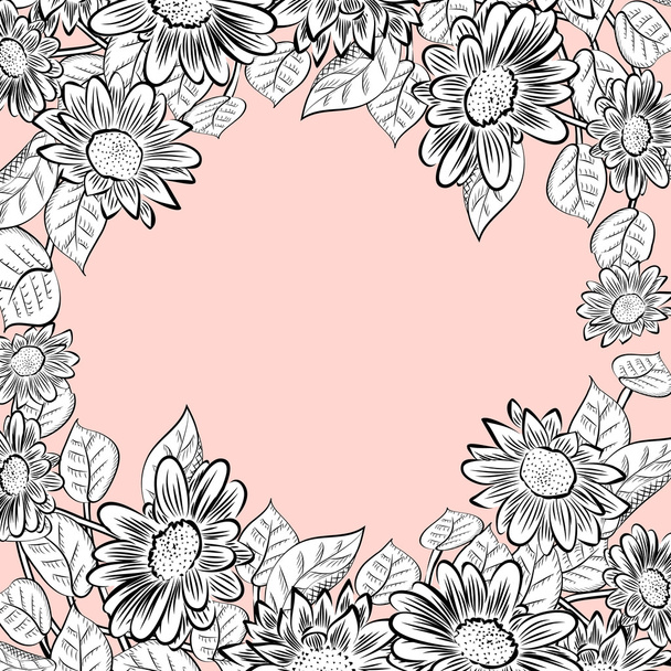 daisy flowers frame - Vector, afbeelding