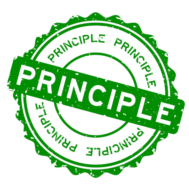 Grunge verde princípio palavra redonda selo de borracha no fundo branco - Vetor, Imagem