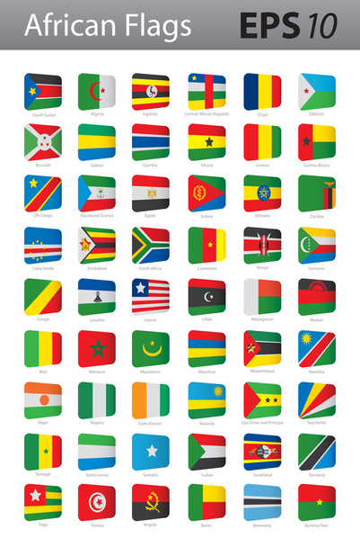 Afrikaanse vlaggen - Vector, afbeelding
