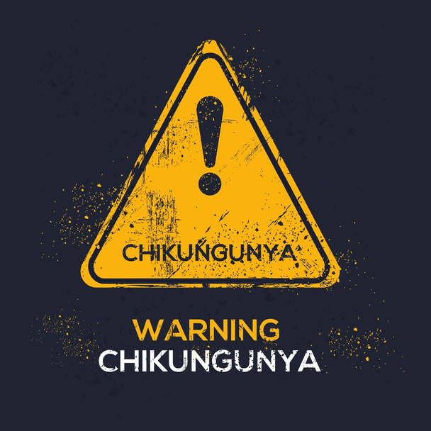 (Chikungunya) znak ostrzegawczy, ilustracja wektor. - Wektor, obraz