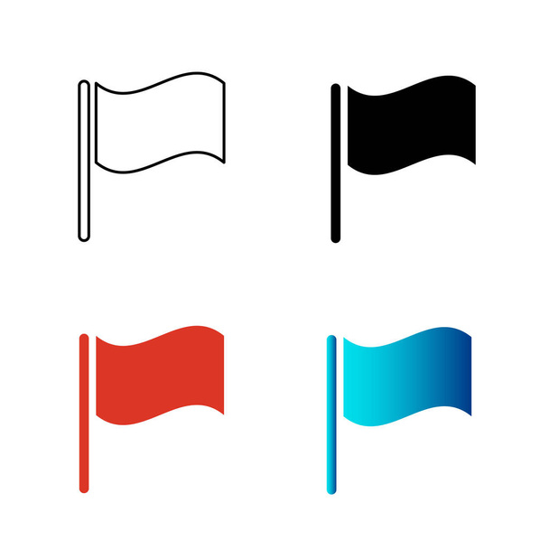 Ilustração da silhueta da bandeira ondulada abstrata - Vetor, Imagem