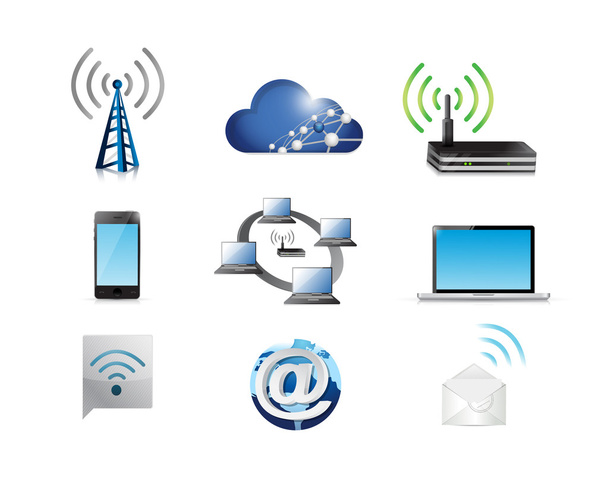 communication network concept icon set - Fotografie, Obrázek