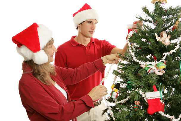 Decorating Christmas Tree Together - Φωτογραφία, εικόνα
