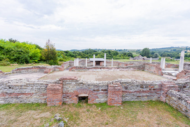 Archaeological site, remains of palace Felix Romuliana, Gamzigrad, location of the ancient Roman complex of palaces built by Emperor Galerius. Serbia, Europe. UNESCO World Heritage Site. - Photo, Image
